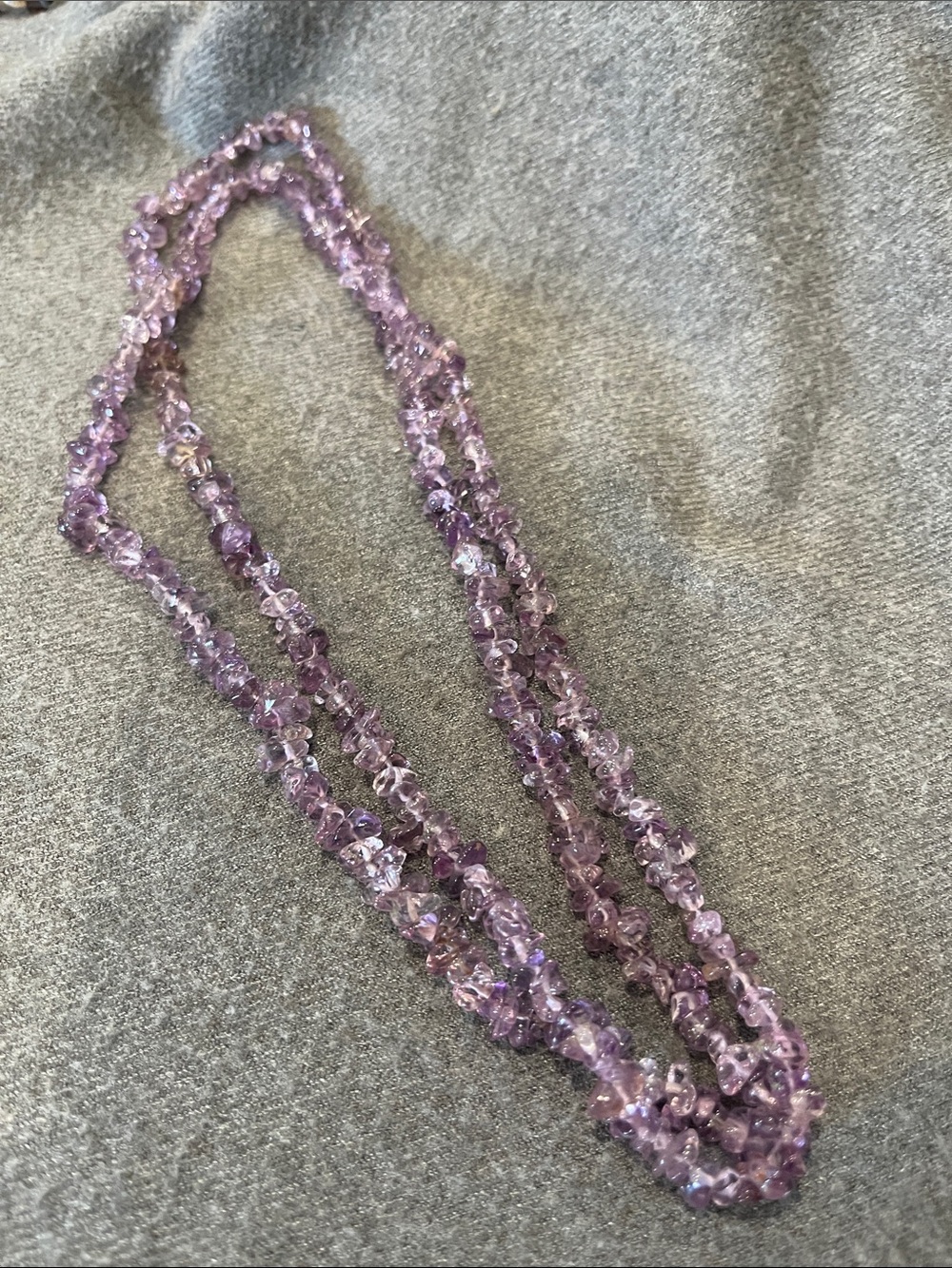 Amethyst Polished Chip Necklace-NWOT